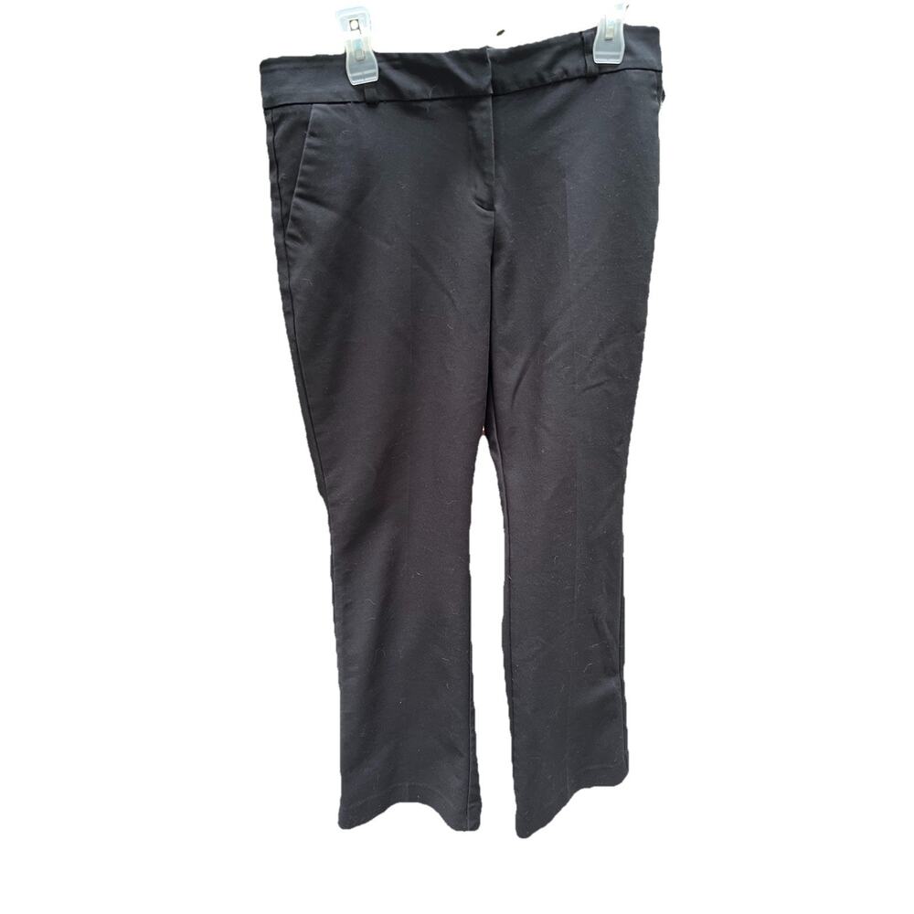New York & Company Stretch Trousers Classic Black Straight Leg Pants Size 12